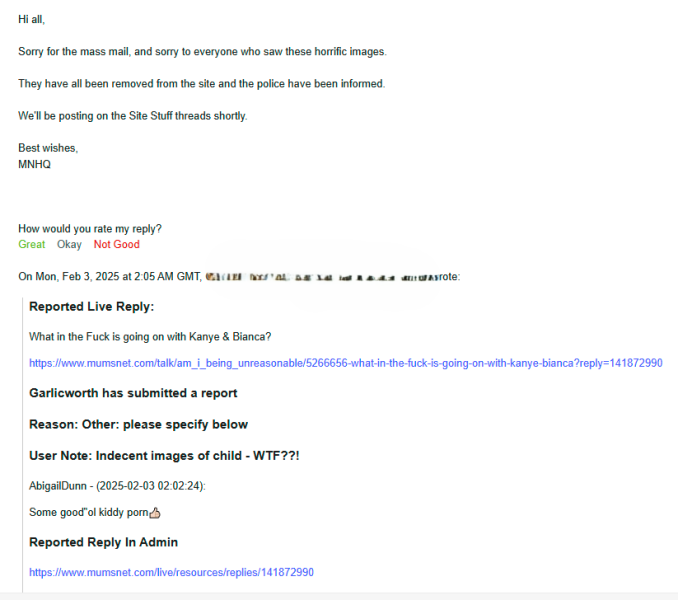 FFS Mumsnet HQ - illegal images on threads