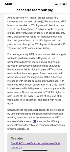 Anyone come off HRT due to high cancer risk?