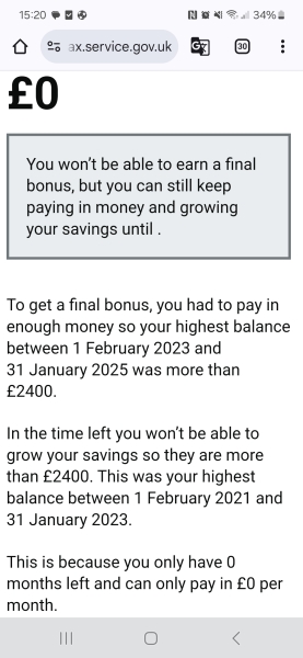 Help to save - final bonus