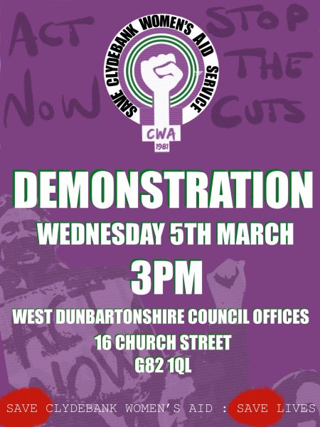 Demo in support of Clydebank Women's Aid