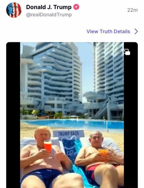 Has anyone seen the Trump Gaza AI video from Truth Social and wondered if they have woken up in a parallel universe?