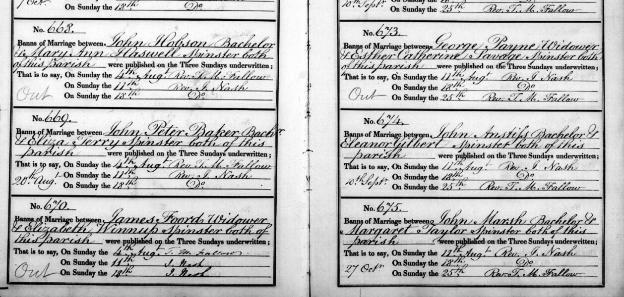 Note on banns - unsure of meaning