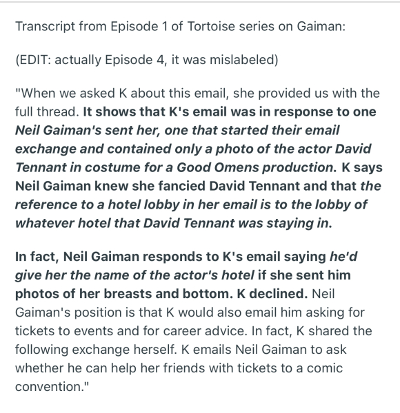 Neil Gaiman Accused Of Sexual Assault Pt III