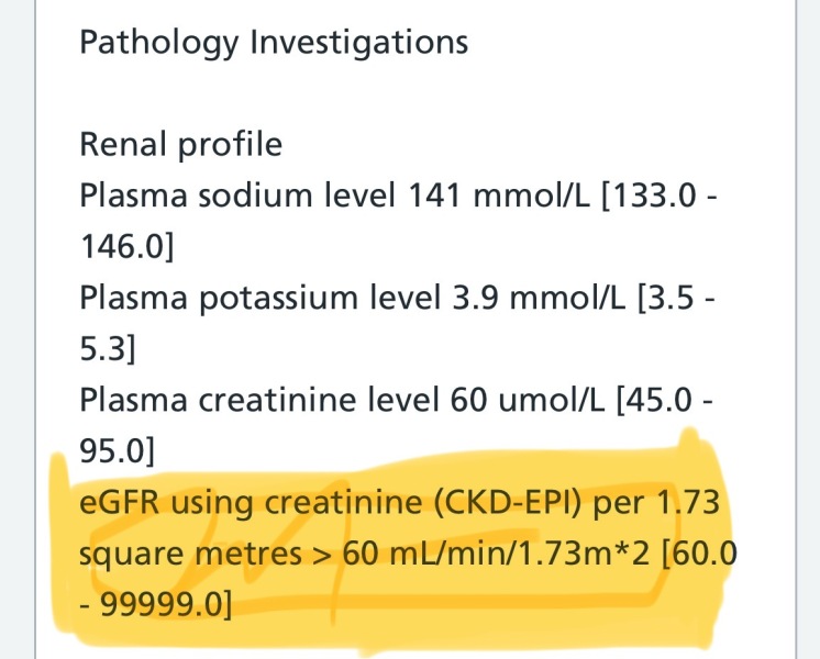 Kidney blood test result & I’m worried