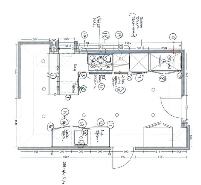 Kitchen layout - awkward doors and windows