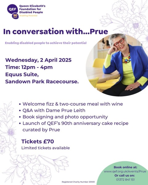 Dame Pue Leith Event in Esher 2 April