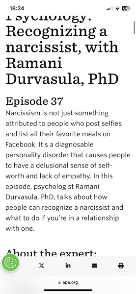 I am a narcissist
