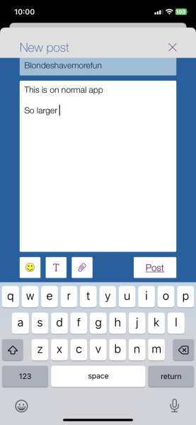 Really small text on app