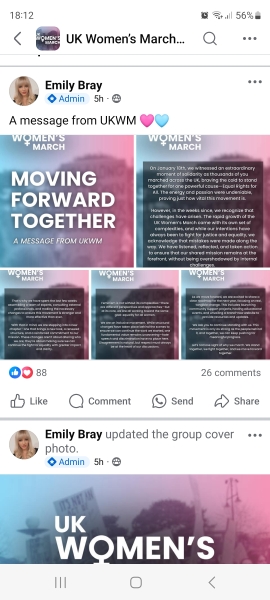 "Punch a TERF" Sarah Jane Baker to speak at #UKWomensMarch London on 18 January 2025