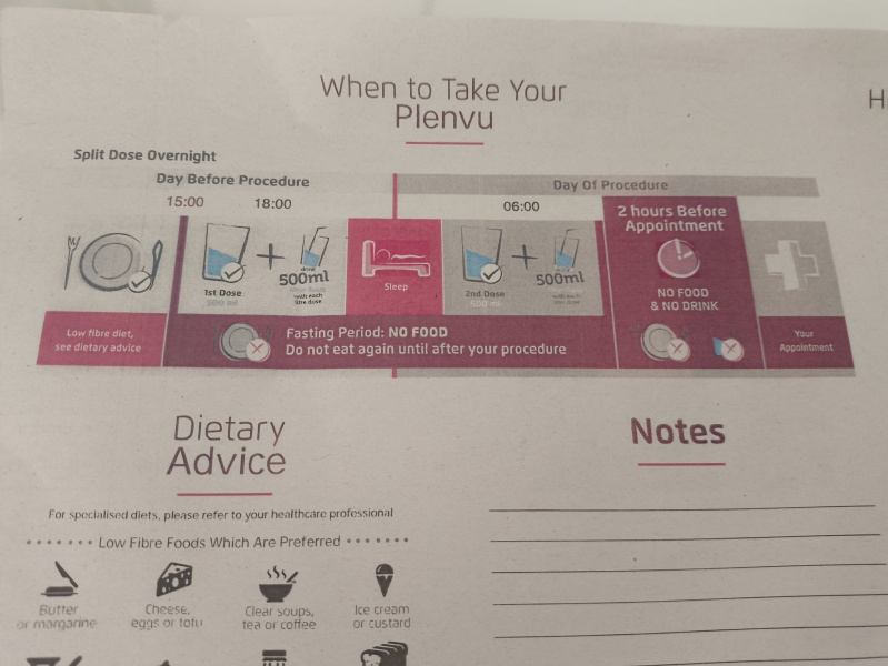 Colonoscopy/gastroscopy prep help please