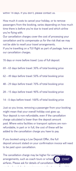 Cancelling TUI holiday