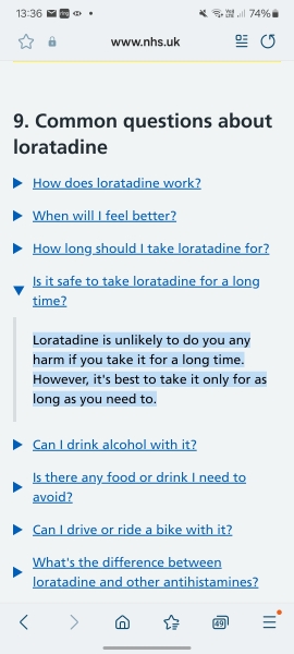 Best/safest antihistamine for regular use