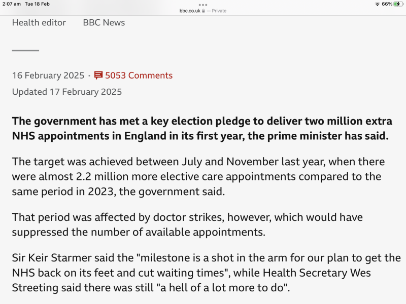 Fantastic news from labour 2miilion extra appointments