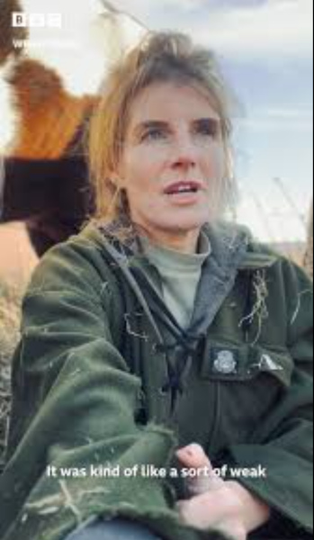 Khaki smock.
