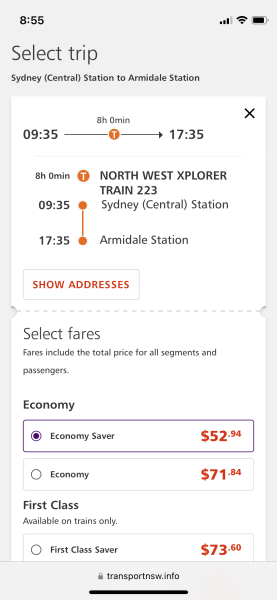 Train costs overseas