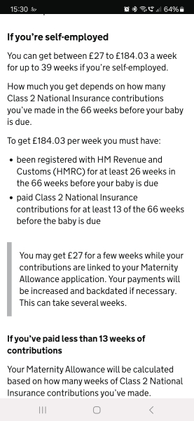 Stat maternity nhs employed not paying national insurance