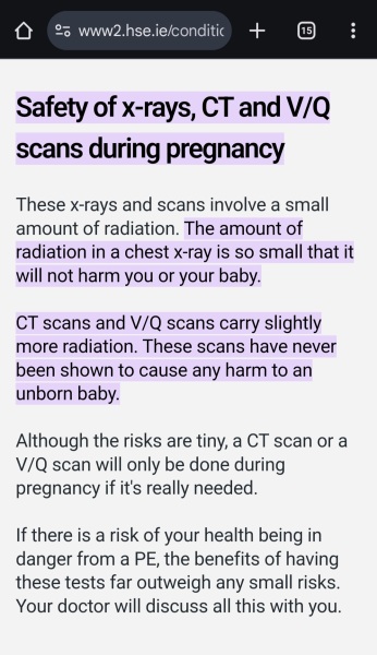 VQ Scan in pregnancy - can anyone advise/reassure? I’m terrified