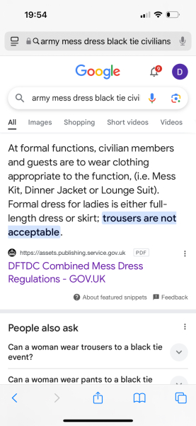 Ladies tuxedo to Army black tie event