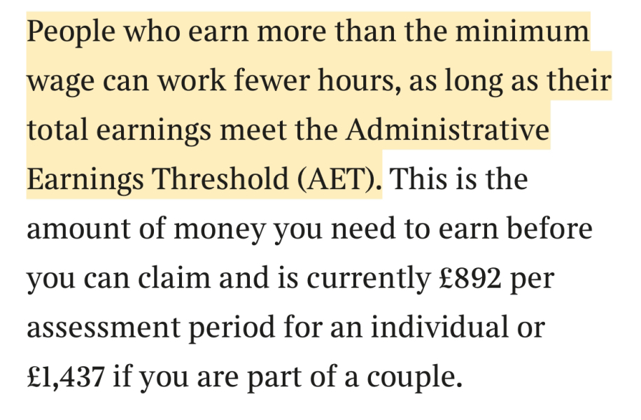 Universal Credit entitlement