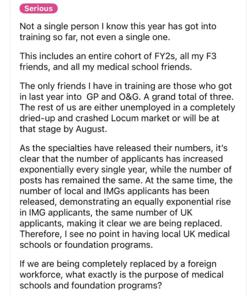 AIBU to be furious that there are no jobs for young doctors