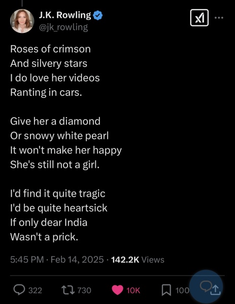 JKR poem to IW - Brilliant