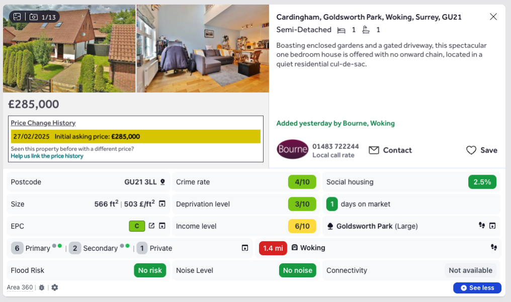 House hunting in Woking