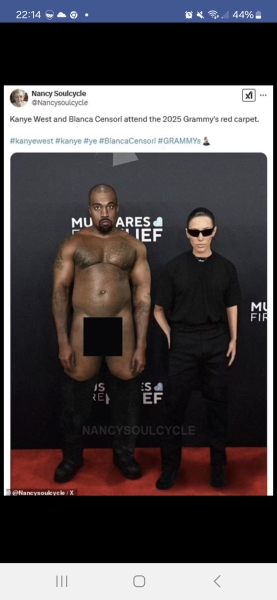 To think the version of Kanye being the naked one at the grammy's is the perfect response to their vile displays?