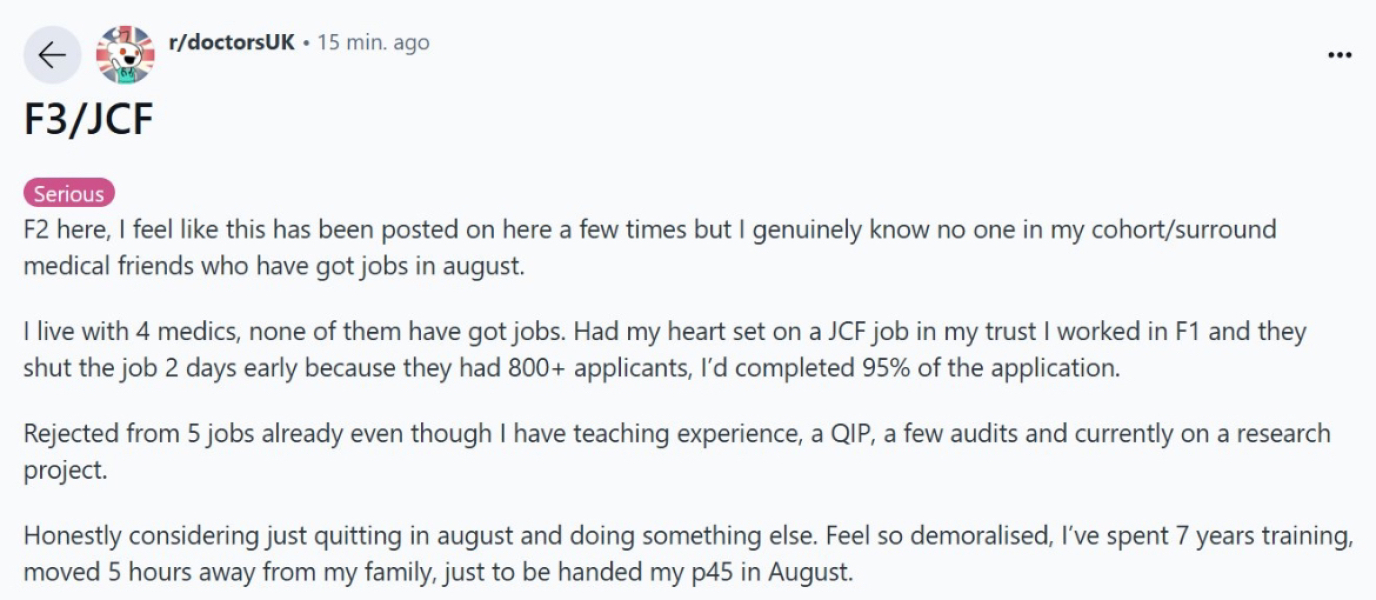 AIBU to be angry that Government policy means young doctors, nurses and other HCPs cannot find jobs