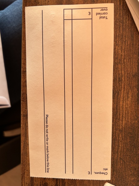 How do I fill in a bank giro credit slip for multiple cheques ?