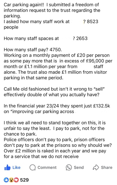 To be worried about the impact of parking eye enforcement at my local hospital, and place of work