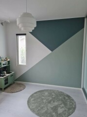 Wall paint patterns with tape
