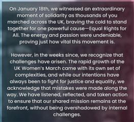 "Punch a TERF" Sarah Jane Baker to speak at #UKWomensMarch London on 18 January 2025