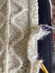Please help me repair Arran knitting  puppy damage