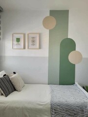 Wall paint patterns with tape