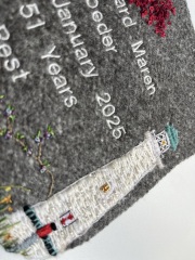 Embroidering a Coffin!