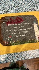 Embroidering a Coffin!