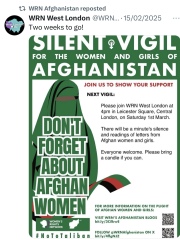 Next Women’s Rights Network vigils for Afghan women