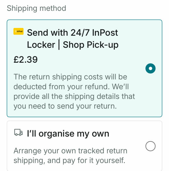 Vinted returns help needed