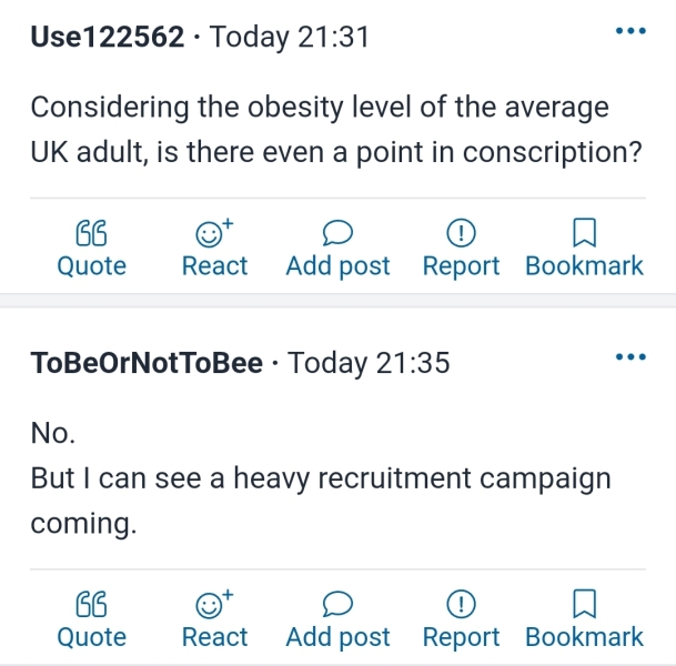 Does anyone think there's a real chance of conscription?