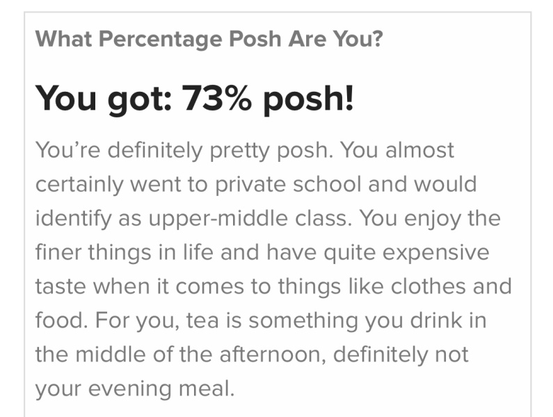How posh are you?