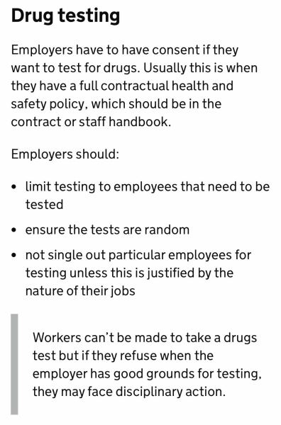 Is it discriminatory to only drugs test certain employees?