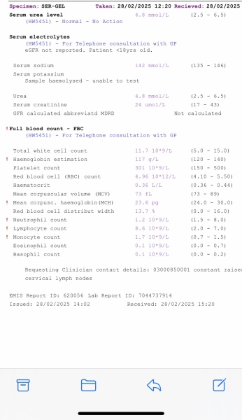 Please can someone look at my sons blood results