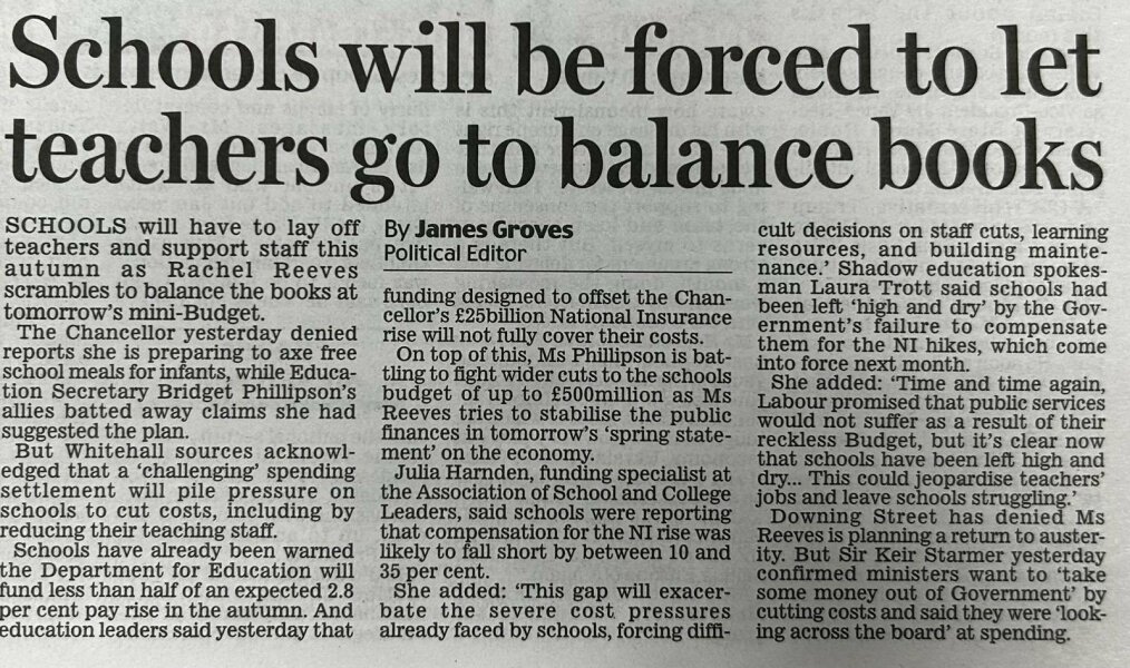 Impact of new cuts to state school funding