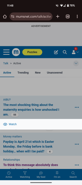 Hiding a thread without opening it