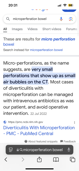 To think a Bowel perferation is serious