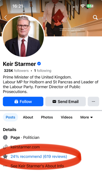 Keir Starmer getting a roasting on X