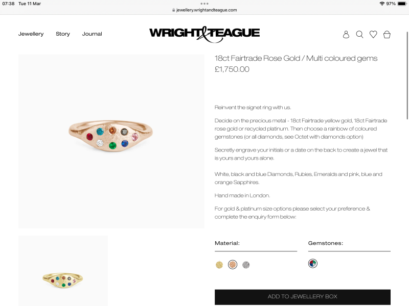 Lovely, unusual ring for less than £1.5k