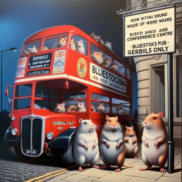 The Bluestocking - where women are women, and small furry animals are gerbils, quokkas,  capybaras, or a red panda called Rosy