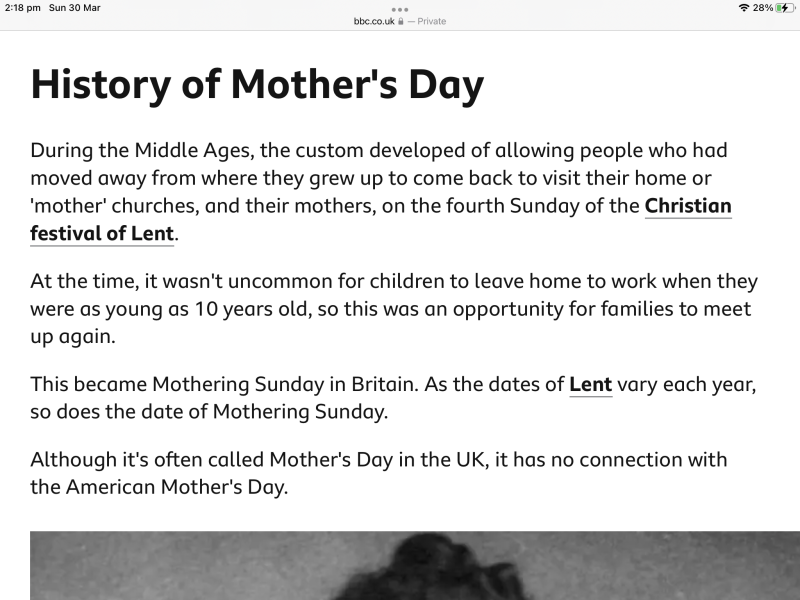 Underwhelming Mothers Day area