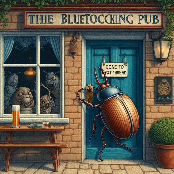 The Bluestocking - where Spring has sprung and the grass is riz.